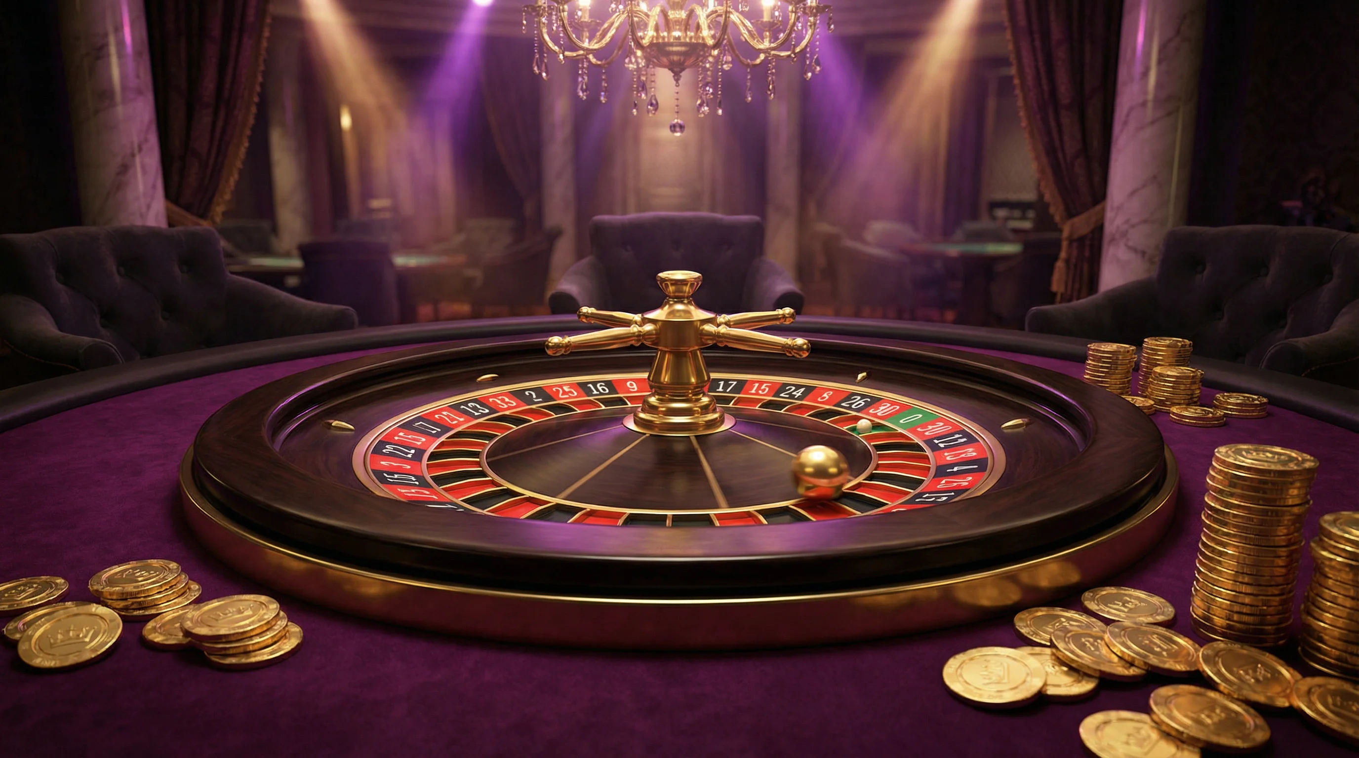 Roleta europeia com bola dourada no brlbet